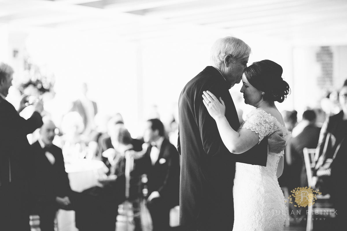 The bride shares a dance with her father