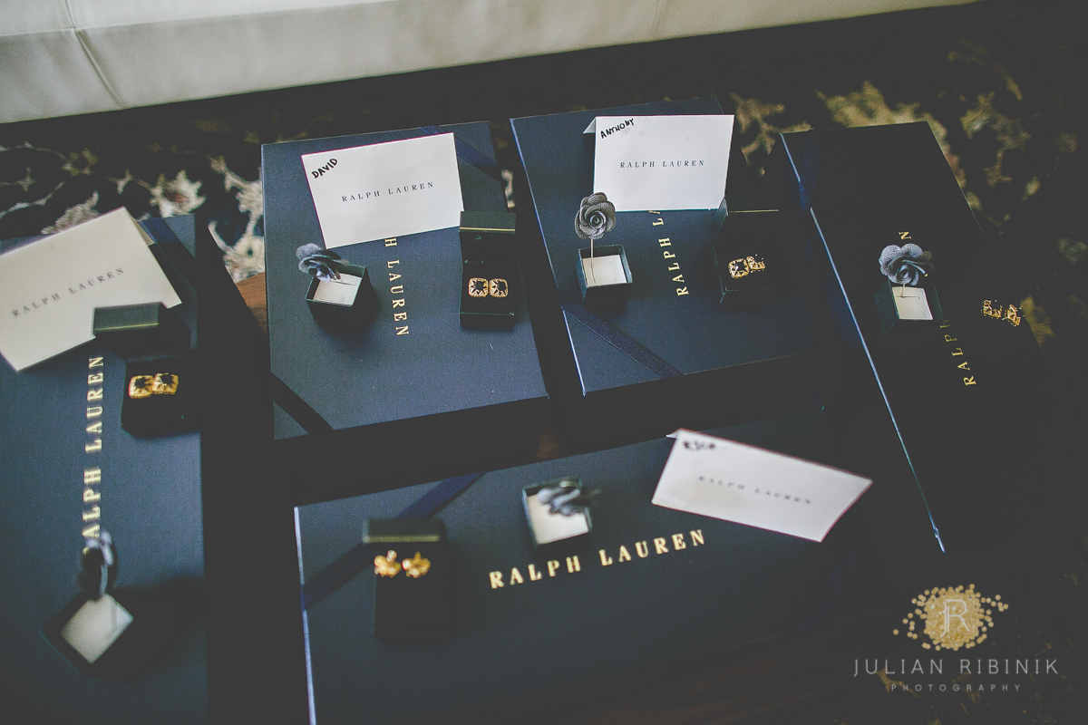Ralph Lauren cufflinks and brooch for wedding