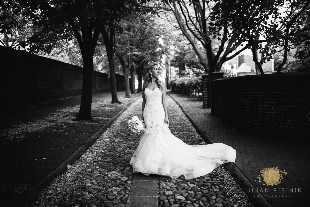 A black and photo of bride