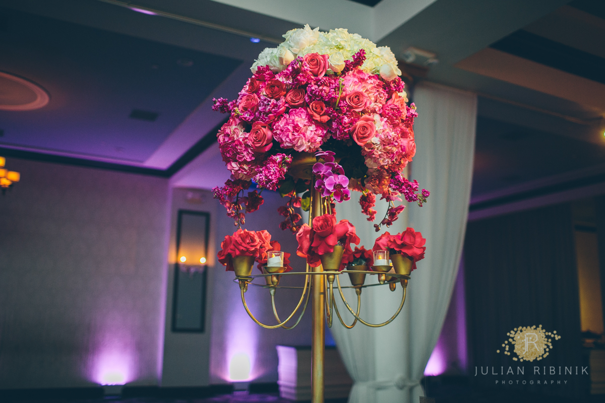 Elegant flower arrangements for the reception