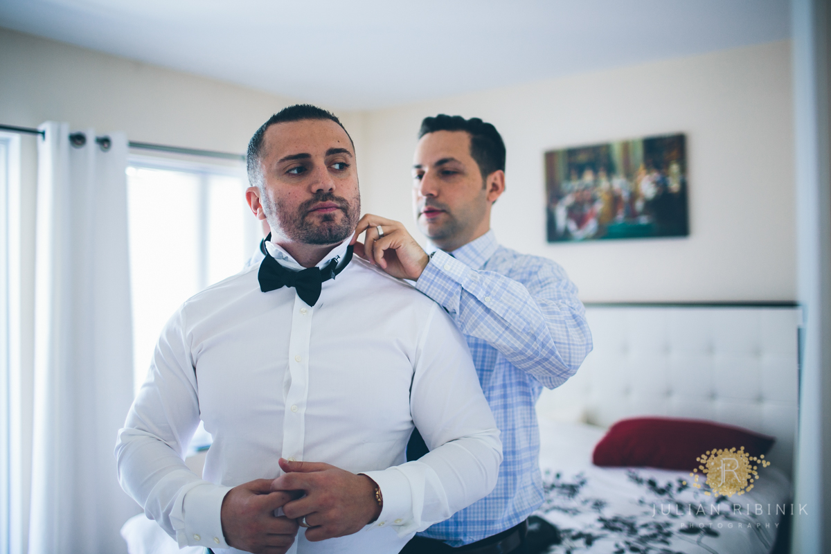 Groom getting ready for the big day