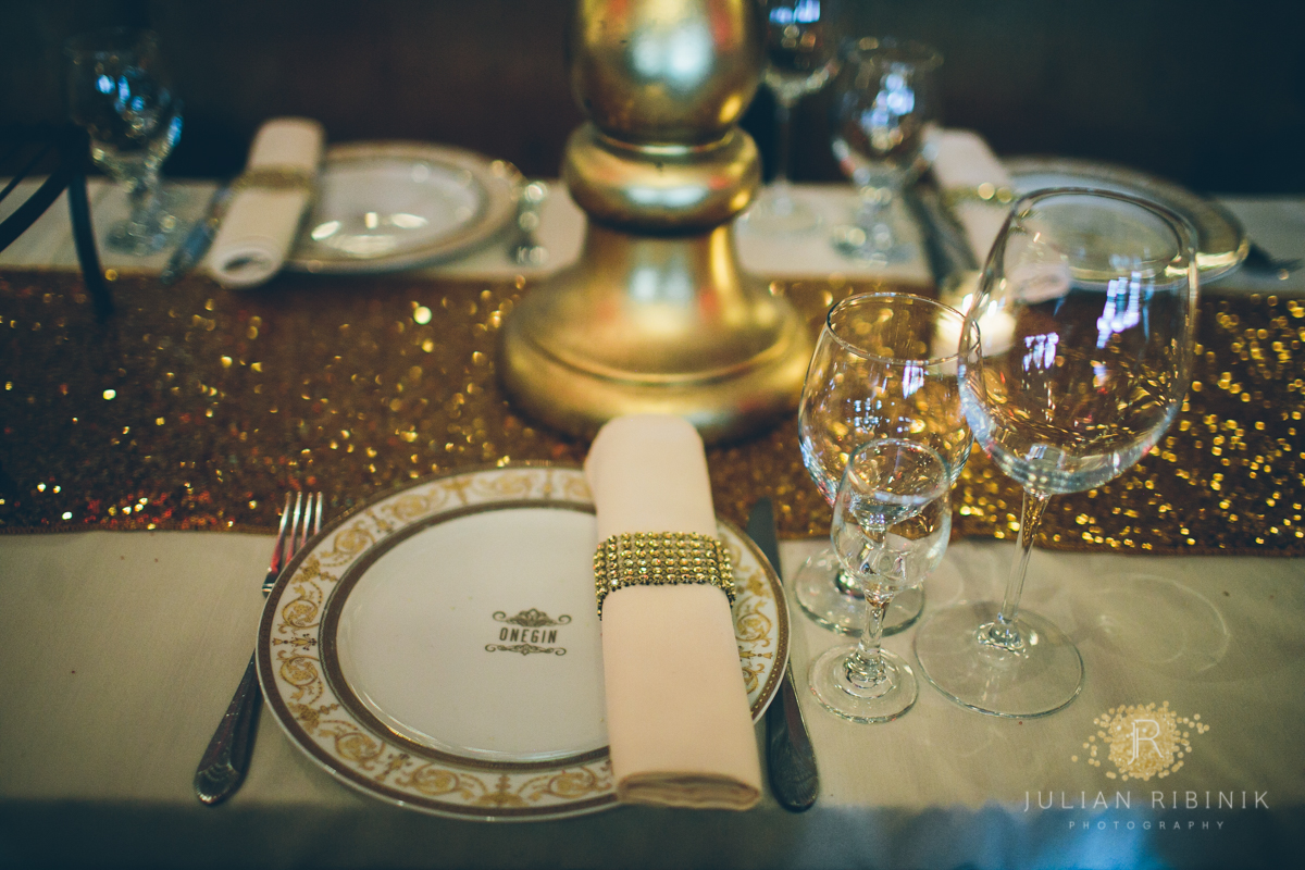 Cutlery at a Onegin Restaurant Wedding