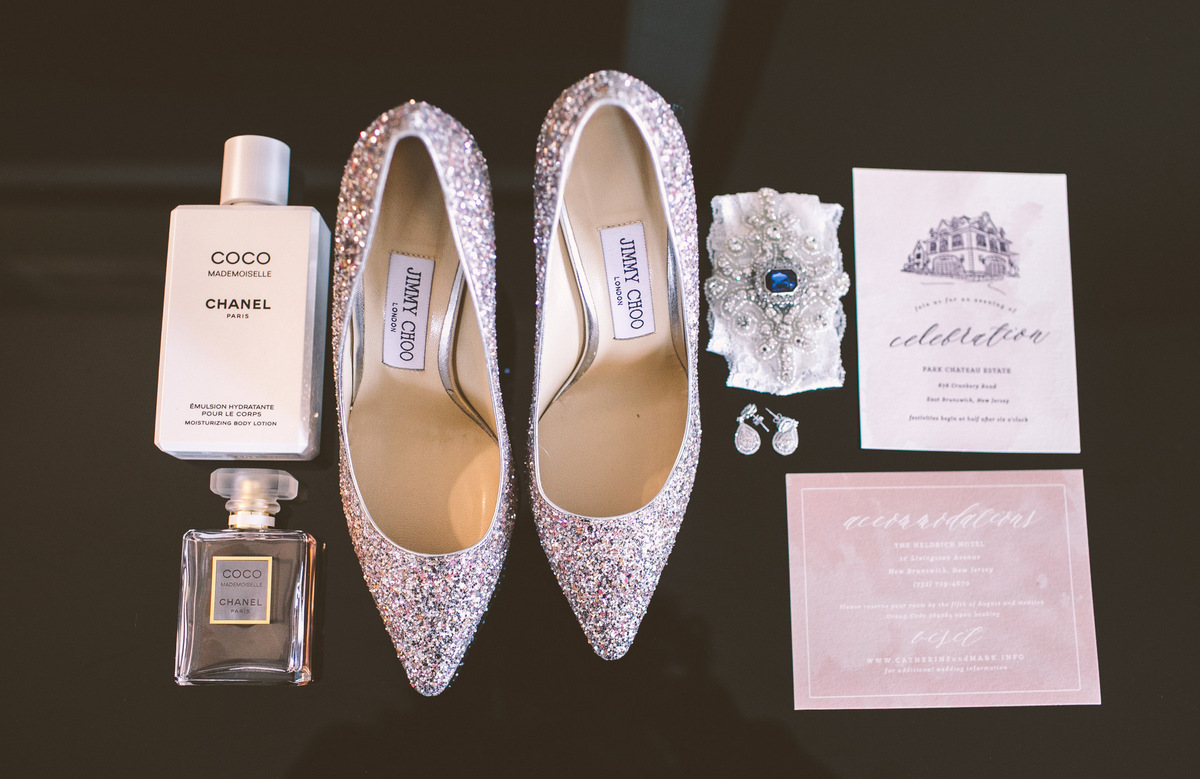 Jimmy Choo shoes and Coco Chanel perfume before the wedding