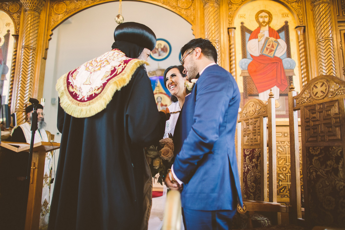 The Coptic wedding ceremony begins