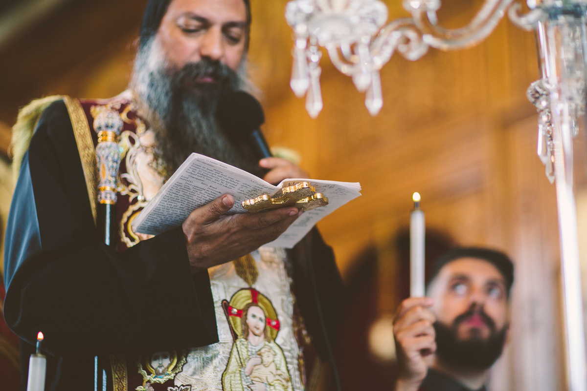 Reciting prayers at a wedding in NJ
