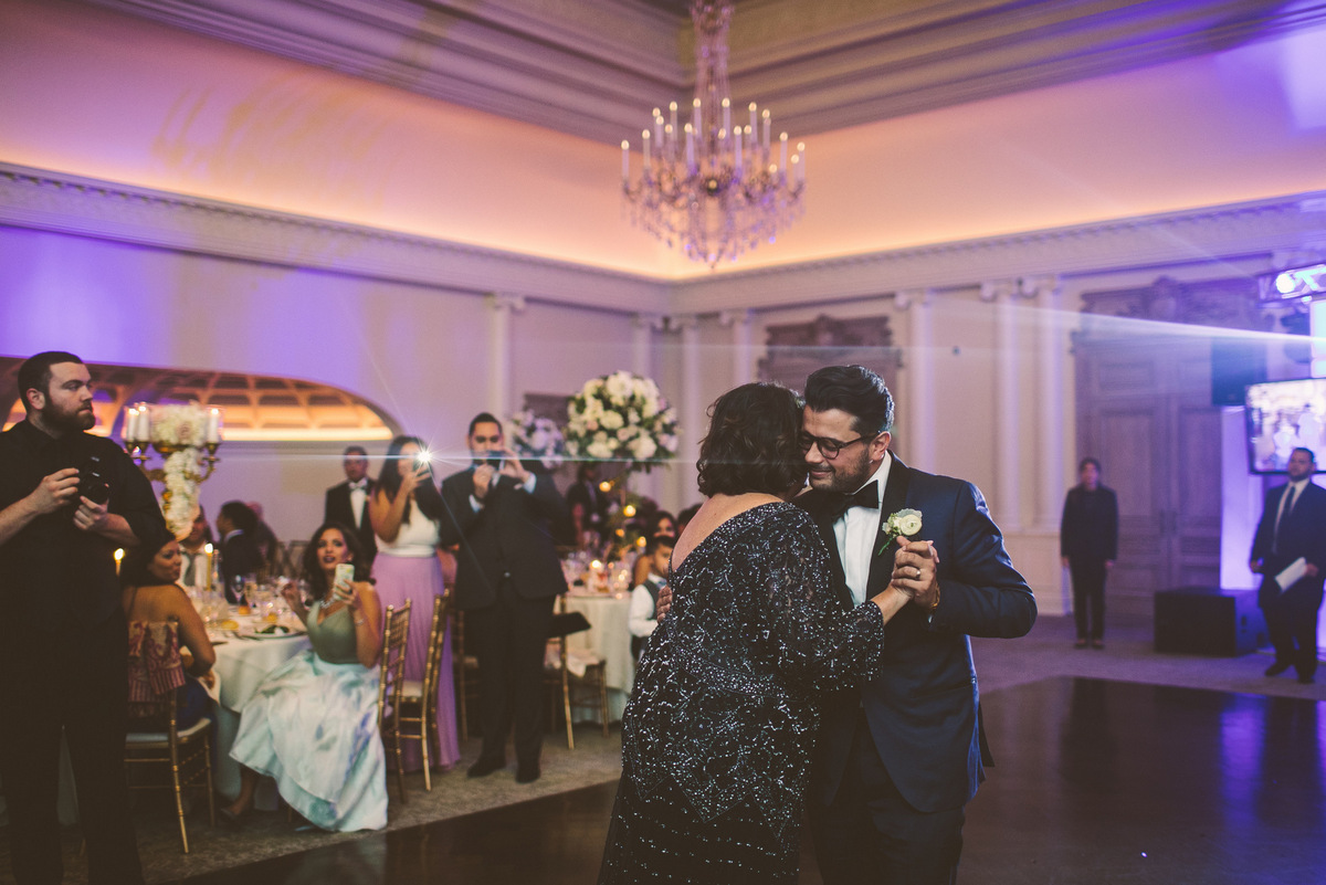 The groom enjoys a dance with his mother