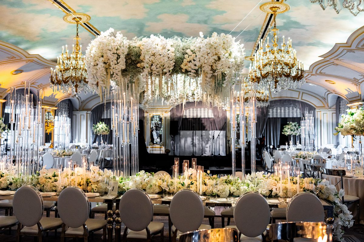 Ballroom chandeliers at the St Regis