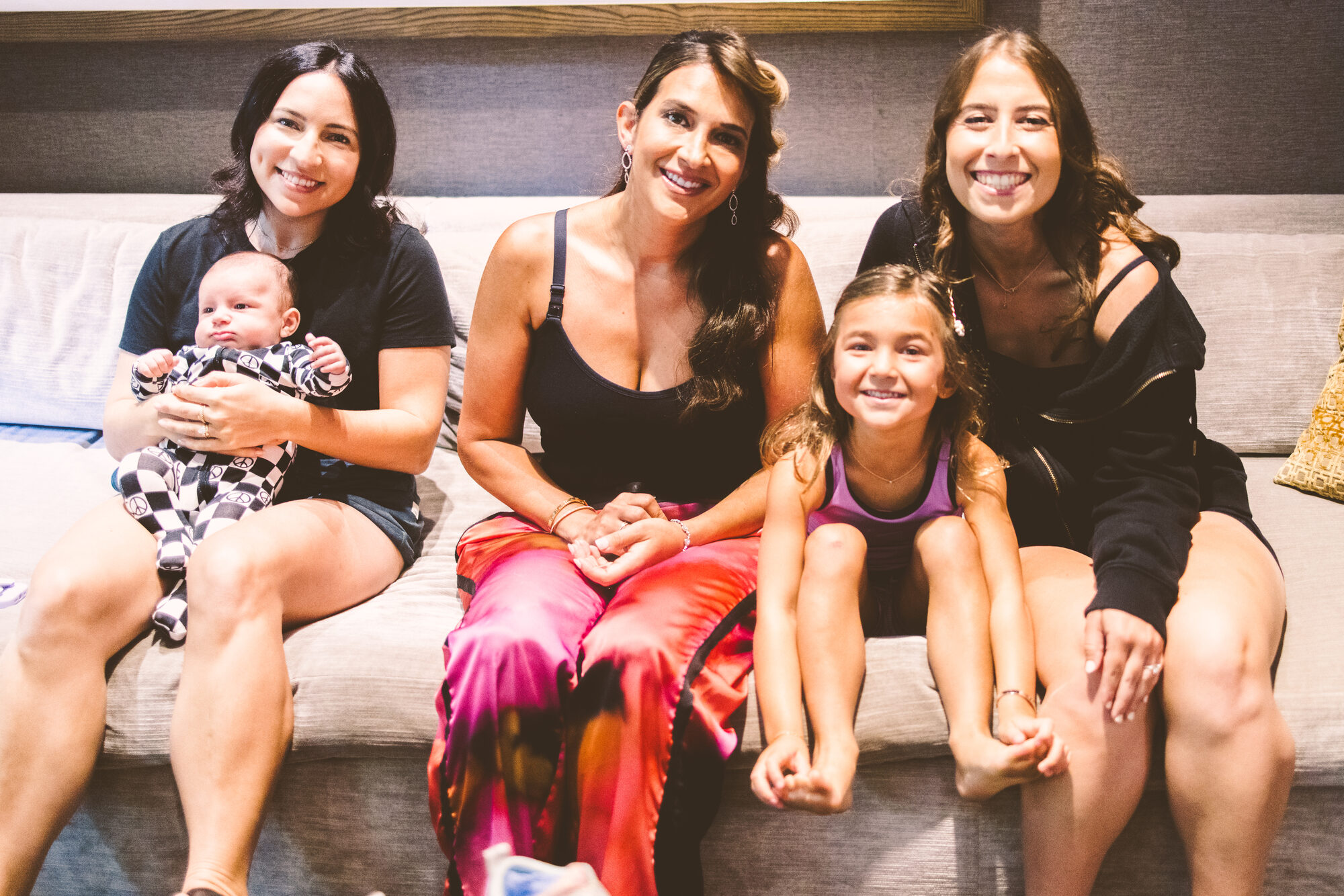 Family gathering in the getting ready suite before a Guastavino's wedding