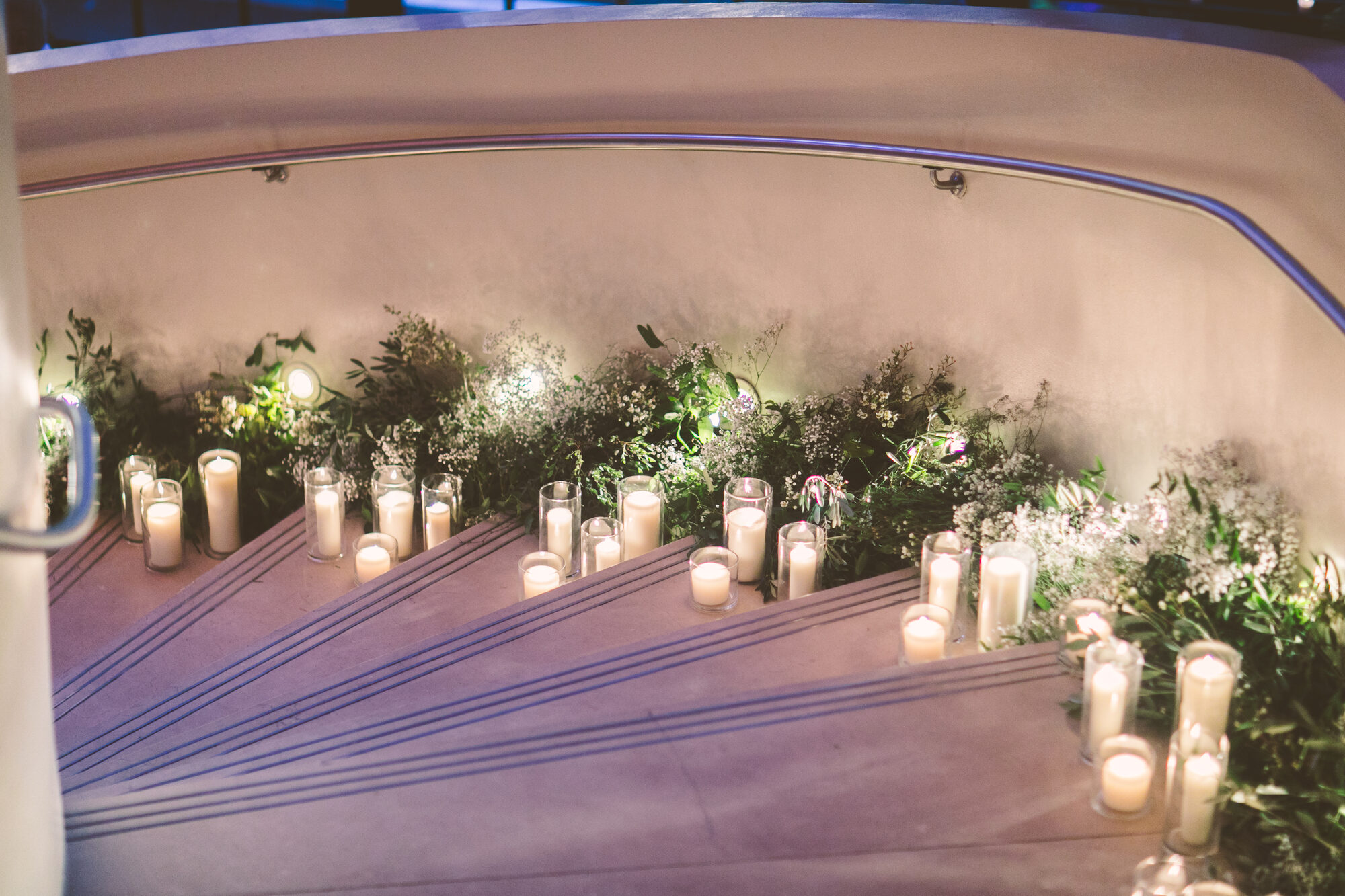 Candlelight along the bar during cocktail hour at Guastavino's