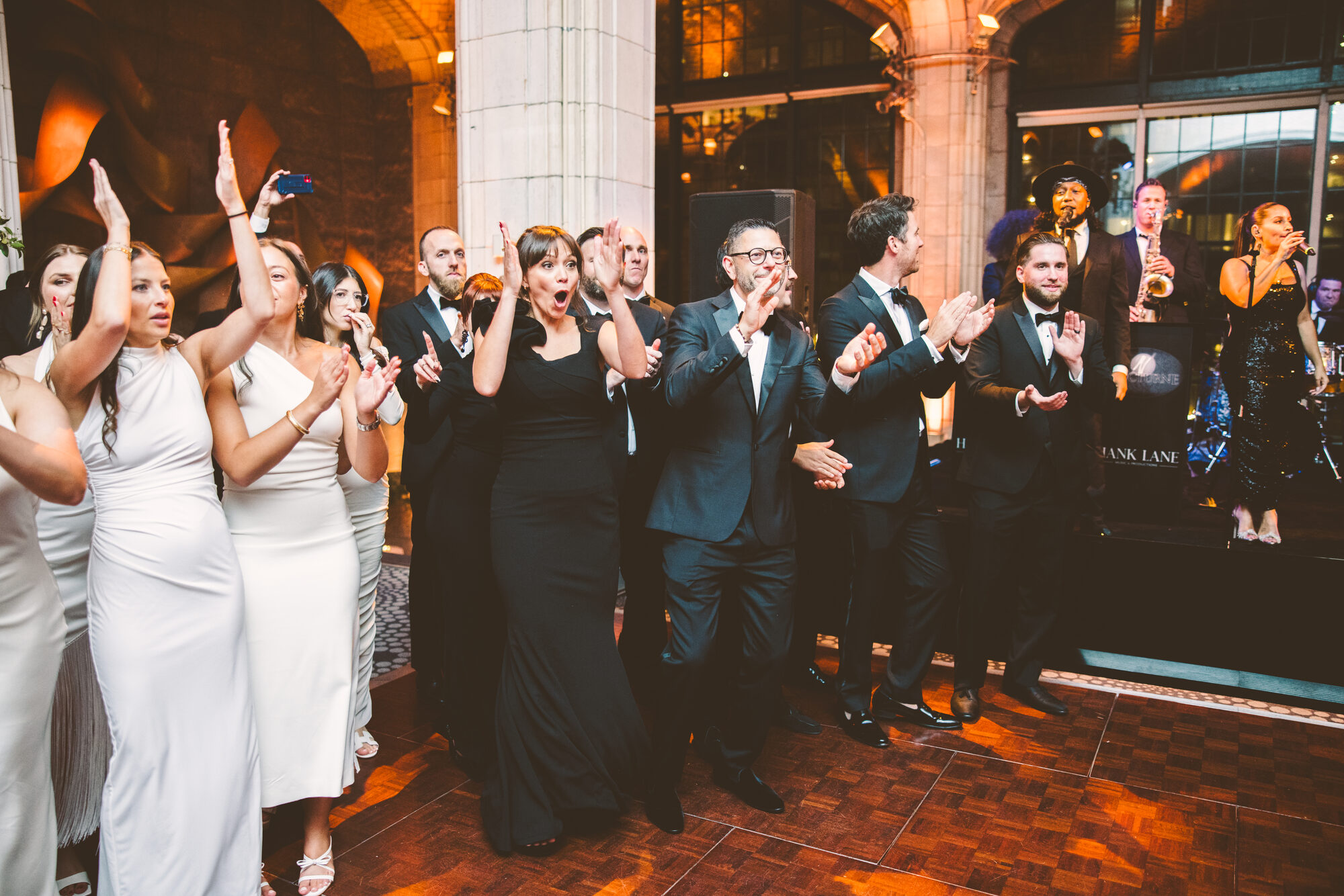 Friends celebrating as the reception opens at Guastavino's