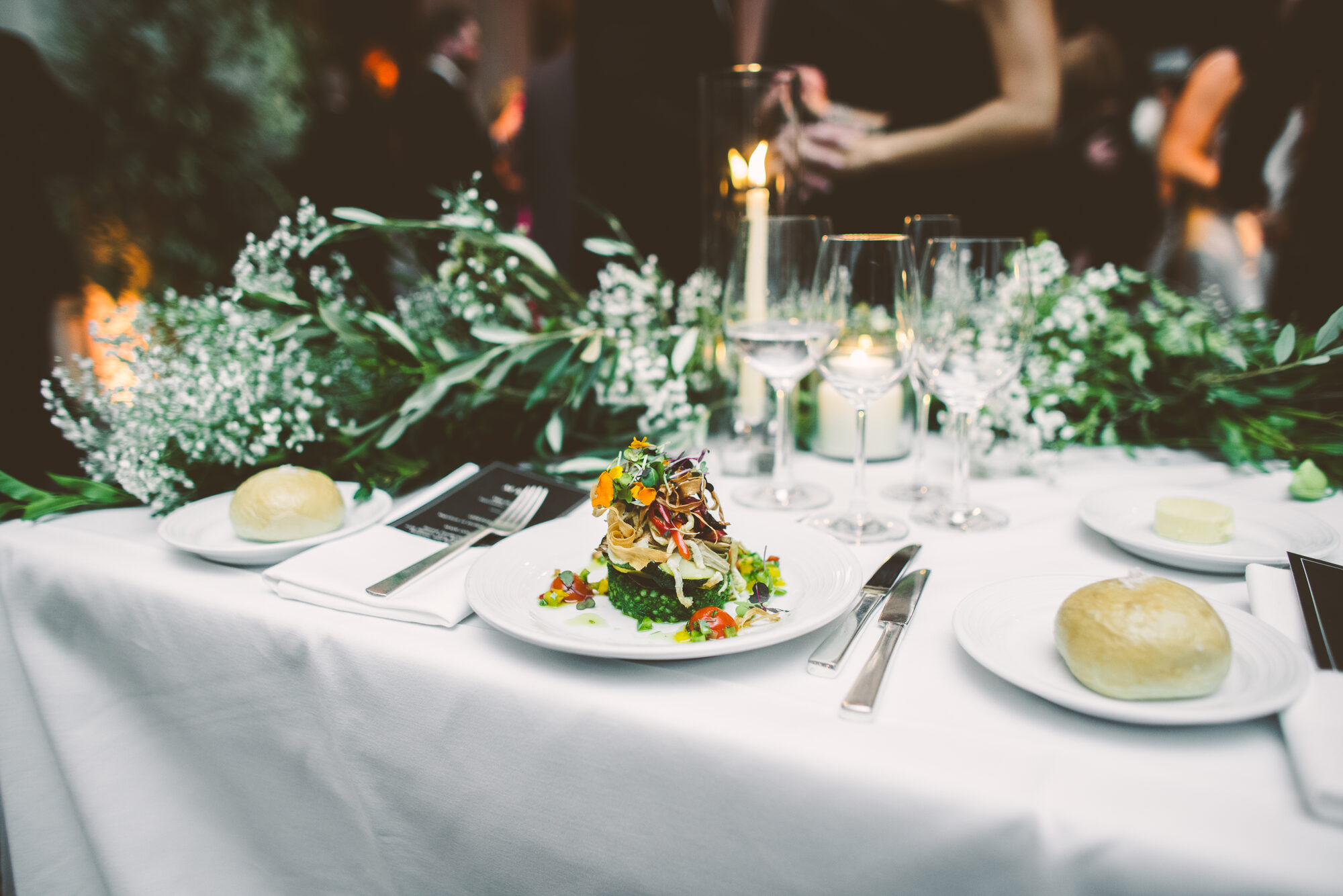 A plated course at a Guastavino's wedding dinner