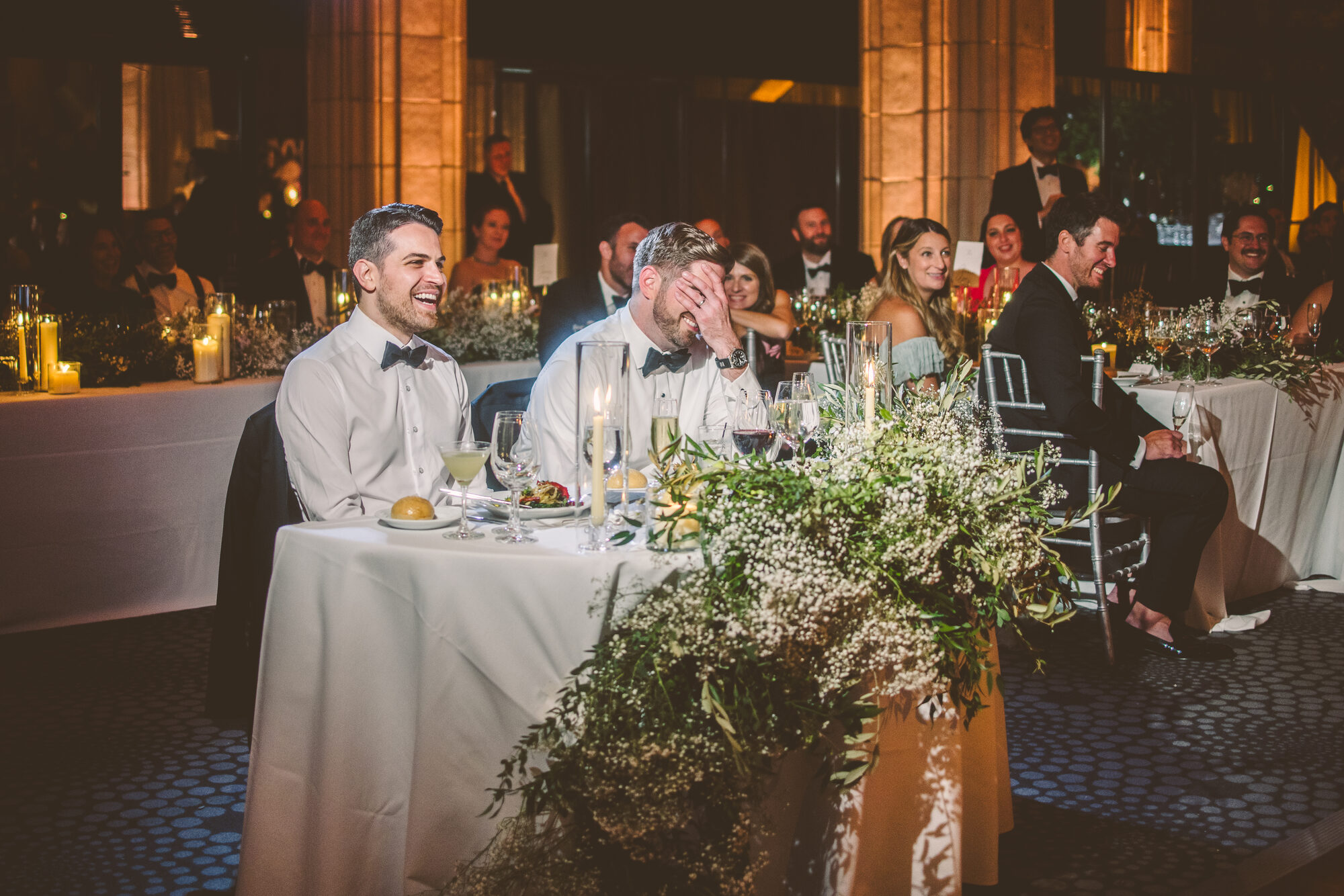Family seated for dinner beneath the vaults at Guastavino's