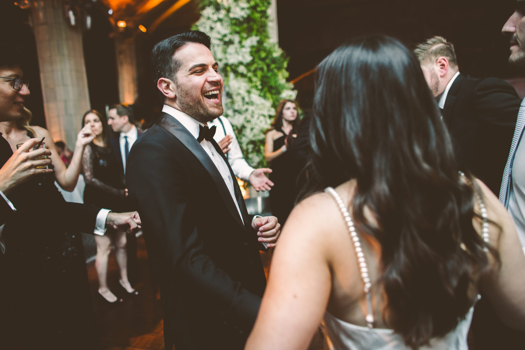 Friends on the dance floor at a New York City wedding