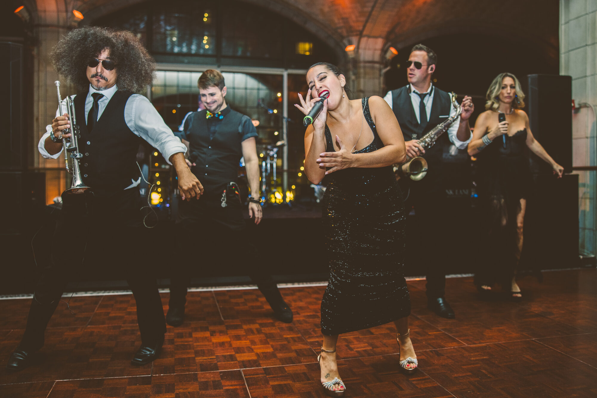 The band closing out the night at a Guastavino's wedding