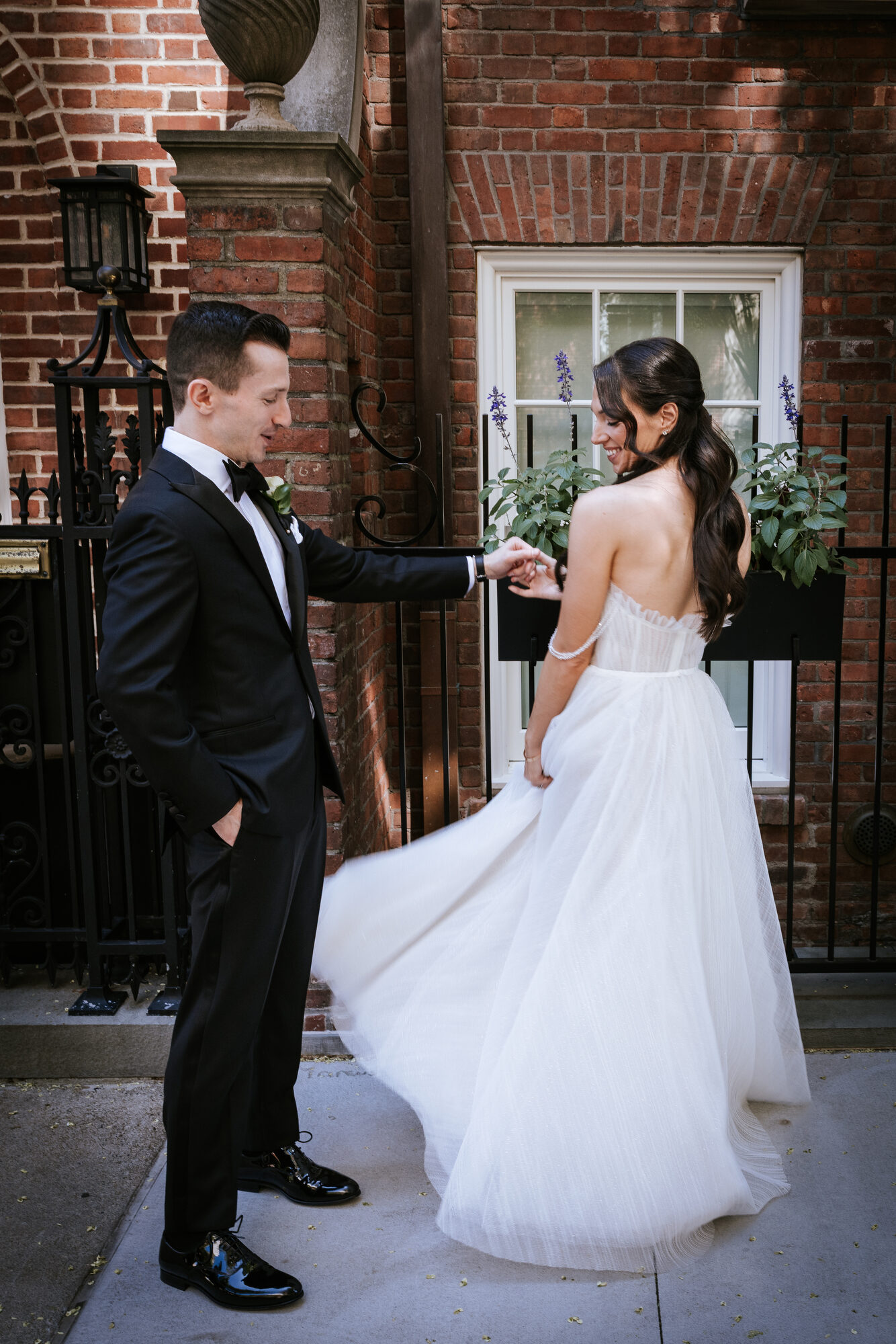 Bride and groom portrait before their Guastavino's wedding
