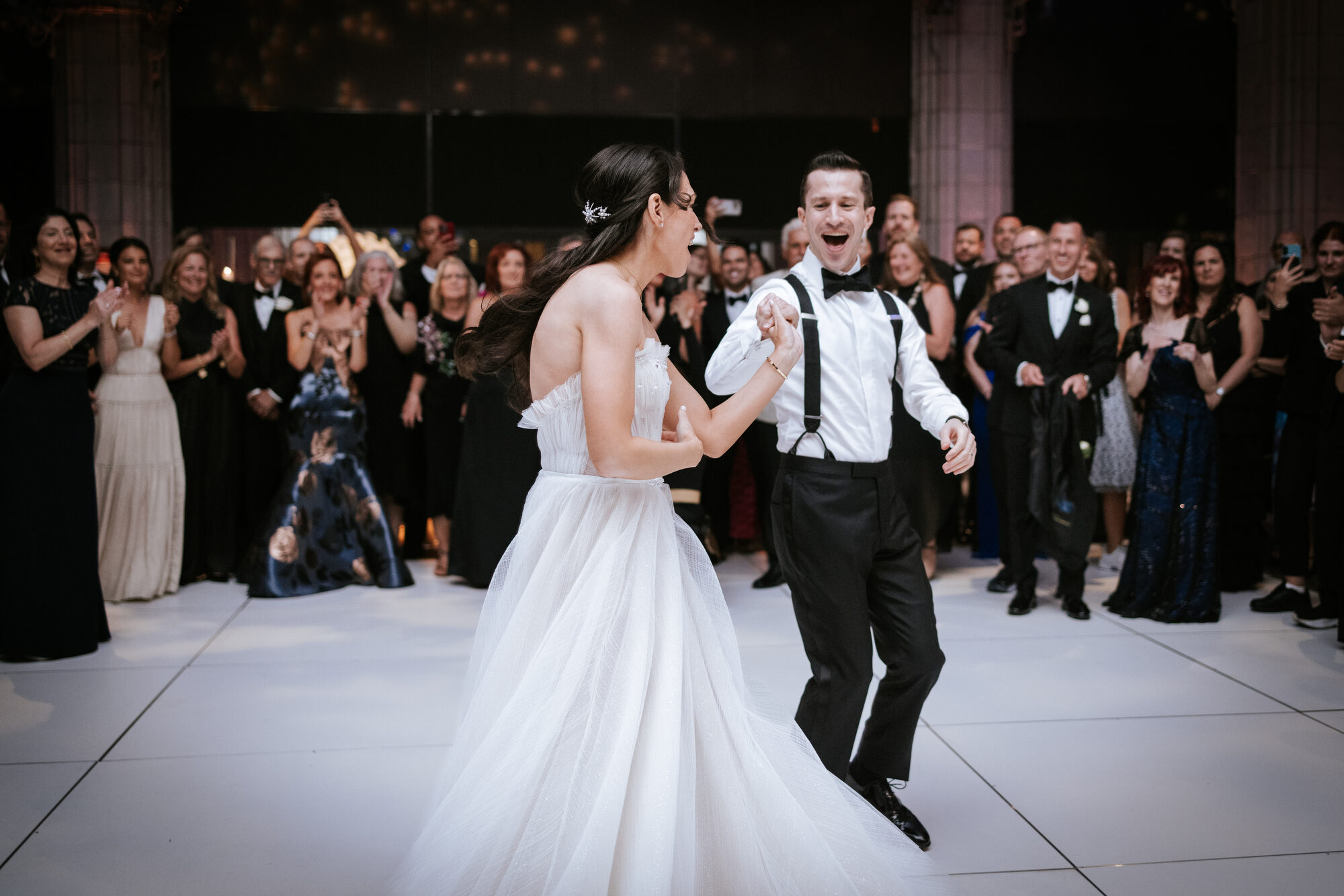 Guests celebrating during the hora