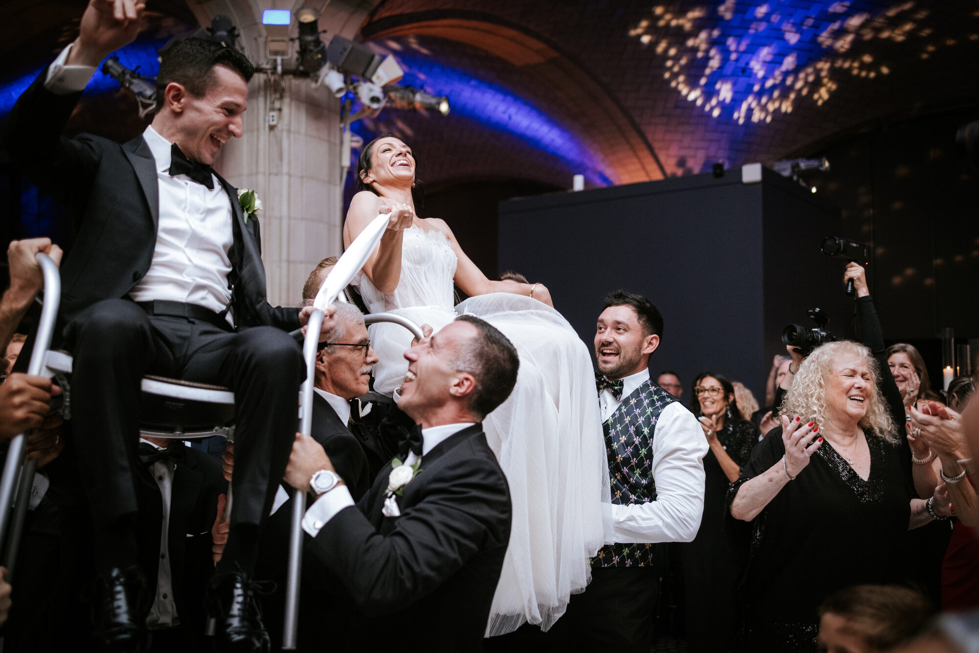 Parent dance beneath the tile vaults