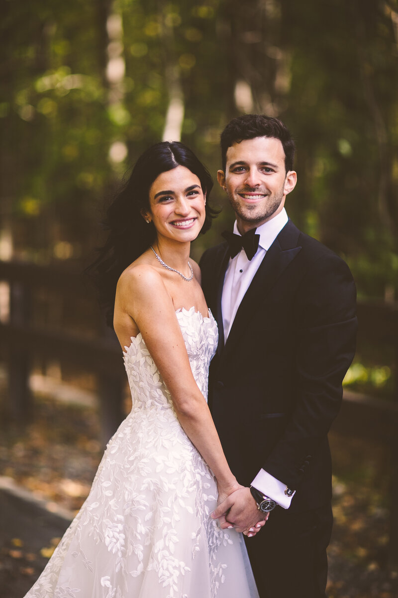 Couple photographed together on their wedding day