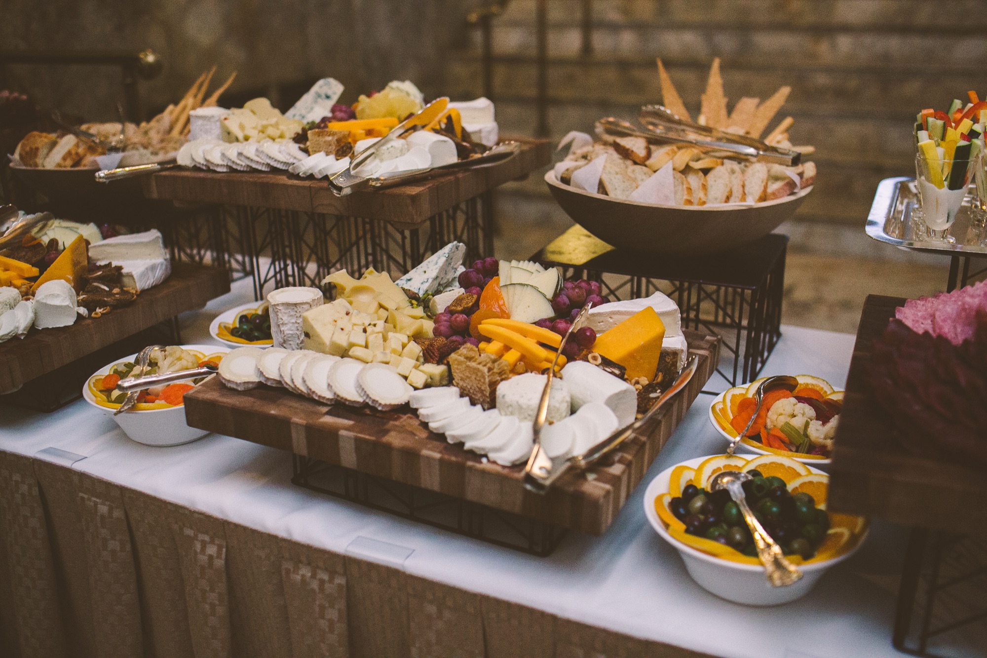 A display of pastries and fruit at the reception