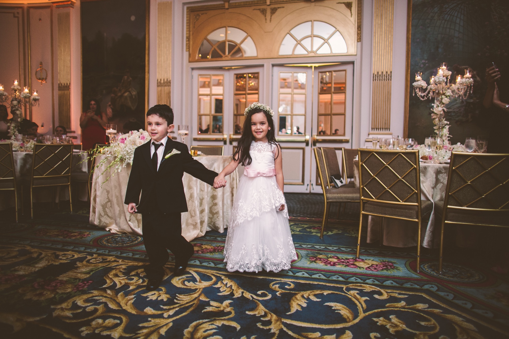 Entering the ballroom dance floor to applause
