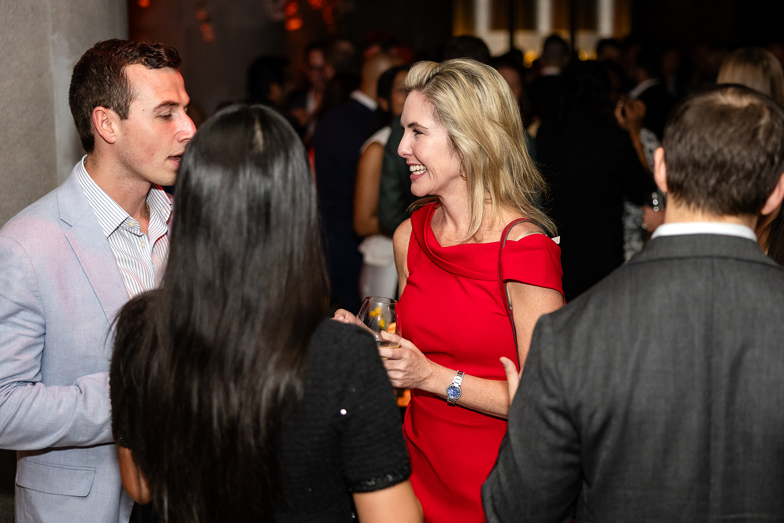 Guests networking at The Jazz Club at Aman New York
