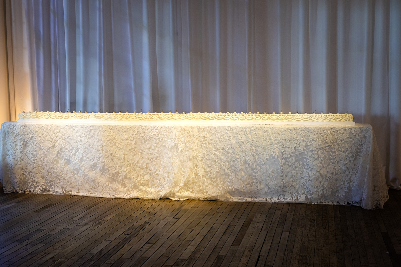 Silver textured event bar at West Edge New York