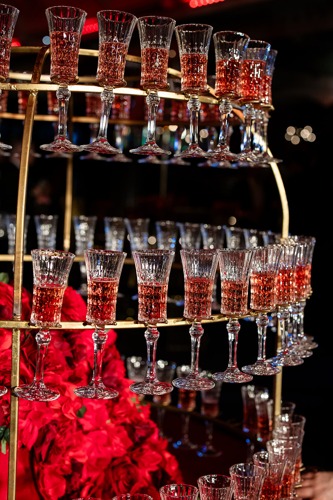 Wall of cocktails prepared for Highstyle gala guests